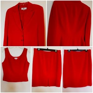 Ladies Red Suit Ensemble by Tahari/ASL